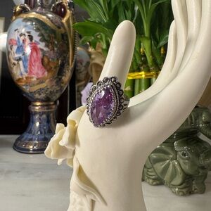 Elegant Purple Glass Ring- size 7
